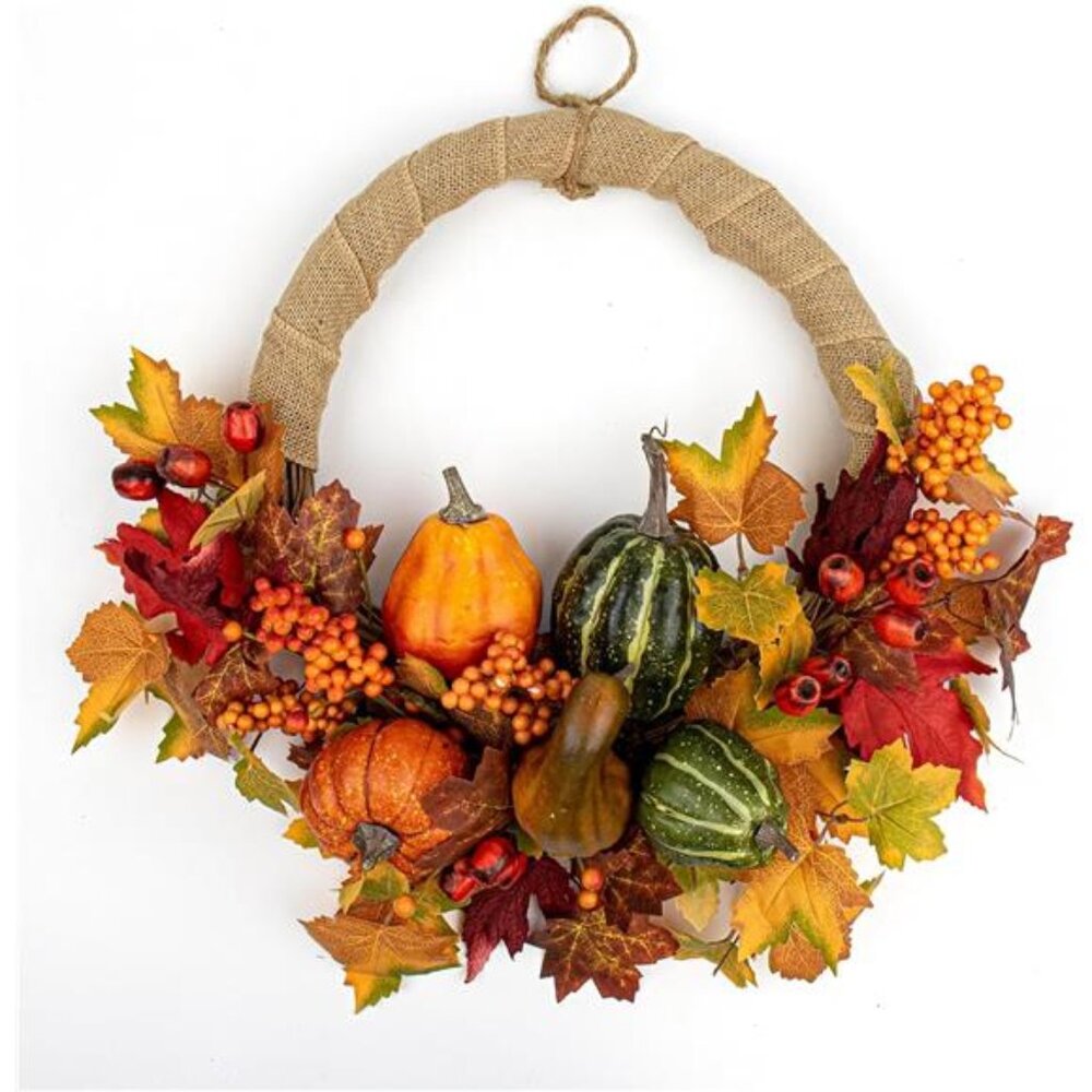 Fall Wreaths for Front‎ Door 20 Inch Autumn Wreath Artificial Thanksgiving